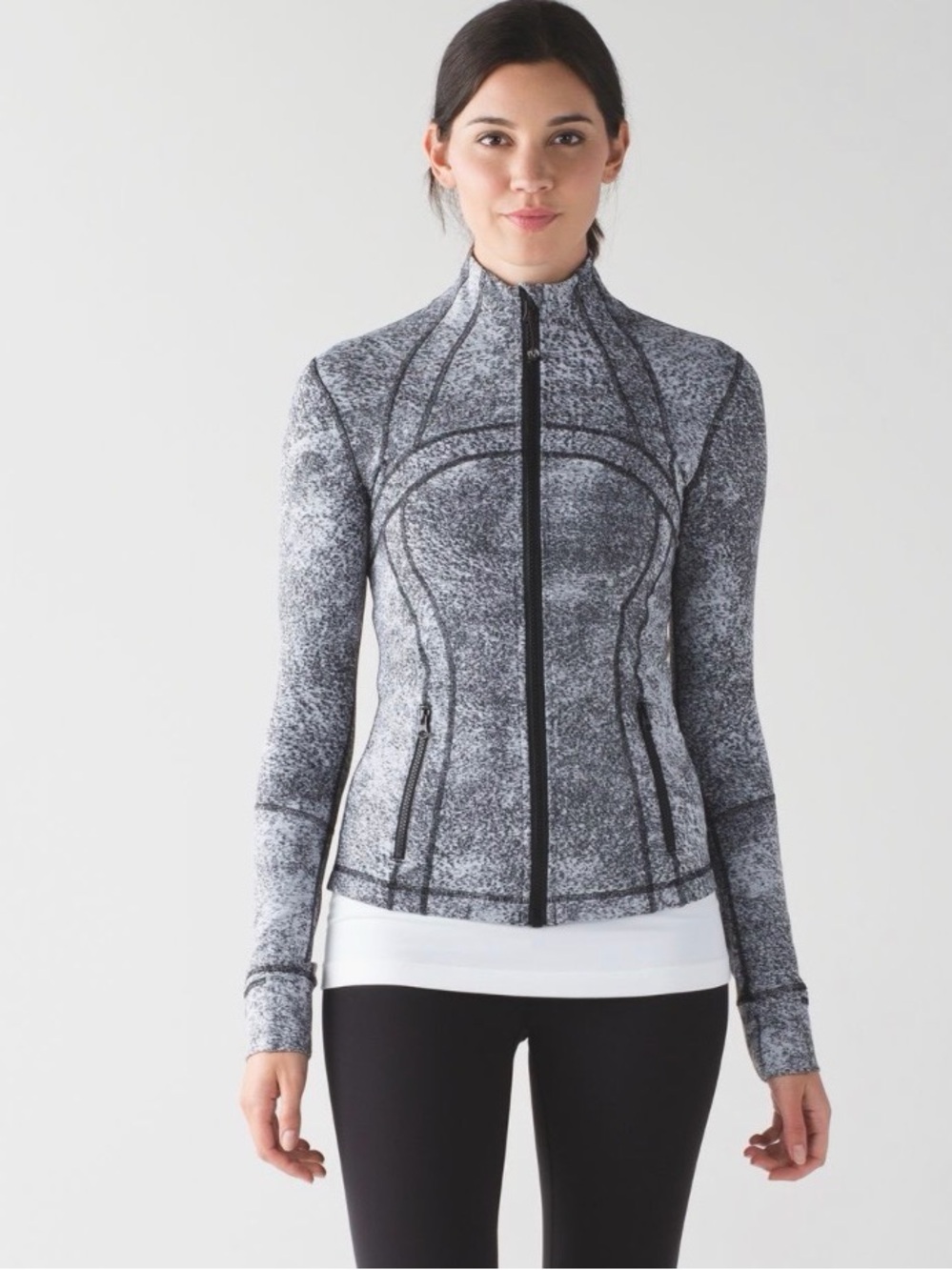 Lululemon Define Jacket - Spray Jacquard White Black